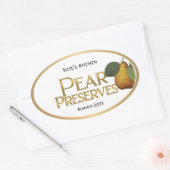 Pear Preserve Jelly Label Vintag Ovaler Aufkleber (Umschlag)