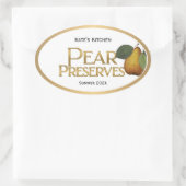 Pear Preserve Jelly Label Vintag Ovaler Aufkleber (Tasche)