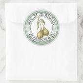 Pear Preserve Label Jam Jelly 1930 Grün Runder Aufkleber (Tasche)