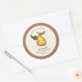 Pear Preserve with Kraft paper border Food Label Runder Aufkleber (Umschlag)