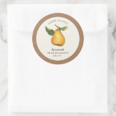 Pear Preserve with Kraft paper border Food Label Runder Aufkleber (Tasche)