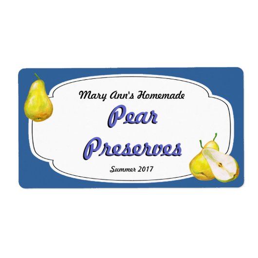 Pear Preserves Canning Labels (Vorne)