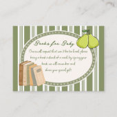Pear sage green retro baby shower book request begleitkarte (Vorderseite)