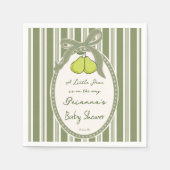 Pear sage green retro stripes baby shower custom serviette (Vorderseite)