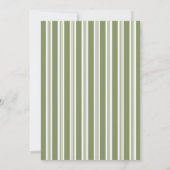 Pear sage green retro stripes baby shower einladung (Rückseite)