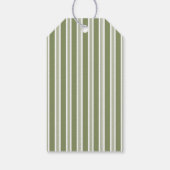 Pear sage green retro stripes baby shower favor geschenkanhänger (Rückseite)