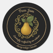 Pear Serenity – Artisan Jam Label Runder Aufkleber (Vorderseite)