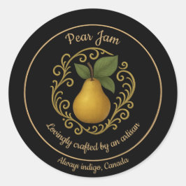 Pear Serenity – Artisan Jam Label Runder Aufkleber