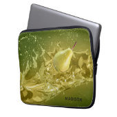 Pear Splash individuelle Name Notebook-Ärmel Laptopschutzhülle (Vorderseite Links)