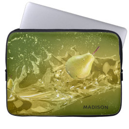 Pear Splash individuelle Name Notebook-Ärmel Laptopschutzhülle