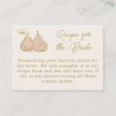 Pear Themed Recipe for the Bride Bridal Shower Begleitkarte (Vorderseite)