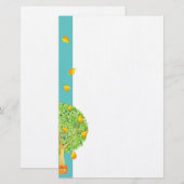 Pear Tree aquamarin Stationery Briefpapier (Vorne/Hinten)