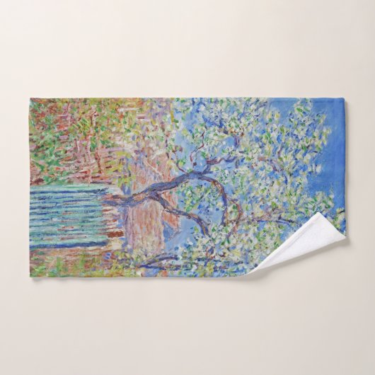 Pear Tree in Blume - Claude Monet Badhandtuch Set (Handtuch)
