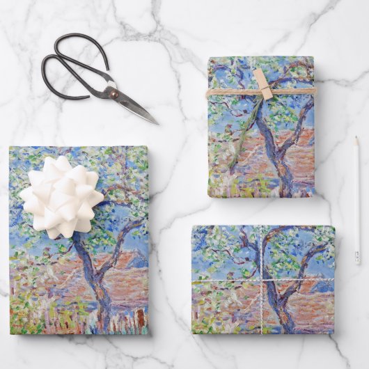 Pear Tree in Blume - Claude Monet Geschenkpapier Set (Vorderseite)