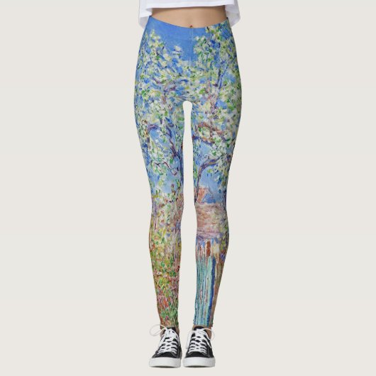 Pear Tree in Blume - Claude Monet Leggings (Vorderseite)