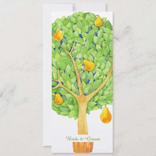 Pear Tree Wedding Menu Einladung (Rückseite)