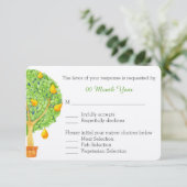 Pear Tree Wedding RSVP Card Karte (Stehend Vorderseite)