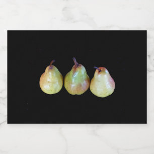 Pear Trio Alkoholflaschenetikett