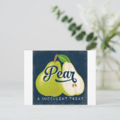 Pear Vintag Fruchtetikett Retro Postkarte (Stehend Vorderseite)