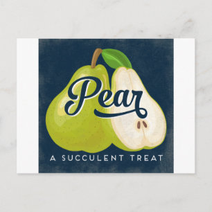 Pear Vintag Fruchtetikett Retro Postkarte