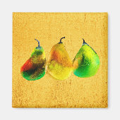 Pear watercolor green frucht magnet (Vorne)