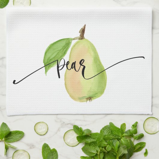 Pear Watercolor Küchentuch (Gefaltet)