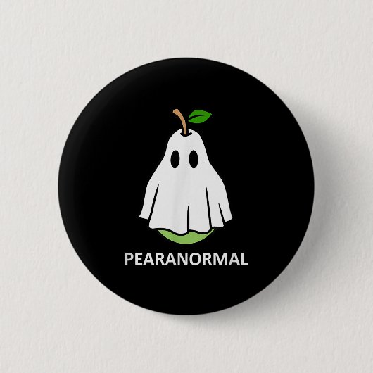 Pearanormal Cute Ghost Pear Halloween Costume Funn Button (Vorderseite)
