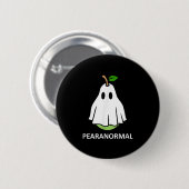 Pearanormal Cute Ghost Pear Halloween Costume Funn Button (Vorne & Hinten)