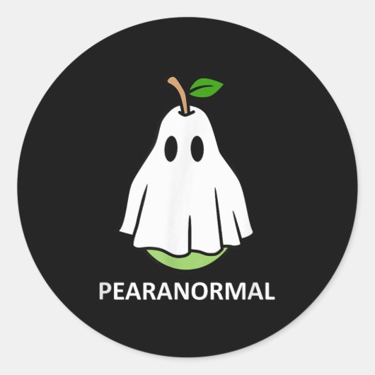 Pearanormal Cute Ghost Pear Halloween Costume Funn Runder Aufkleber (Vorderseite)