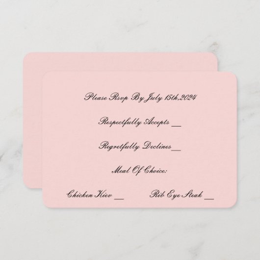 PEARD- UND PROSECCO-PINK-RSVP-KARTE (Vorne/Hinten)