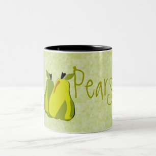 PEARfect Birnen-Aquarell-Hintergrund Zweifarbige Tasse