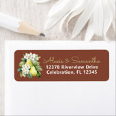 Pearfect Brown Green Wedding Return Label (Insitu)