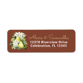 Pearfect Brown Green Wedding Return Label (Vorne)