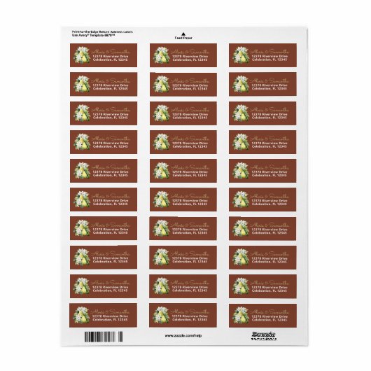 Pearfect Brown Green Wedding Return Label (Vorne)