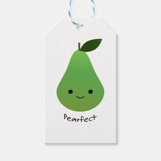 Pearfect Niedlich Kawaii Pear Geschenkanhänger (Vorderseite)