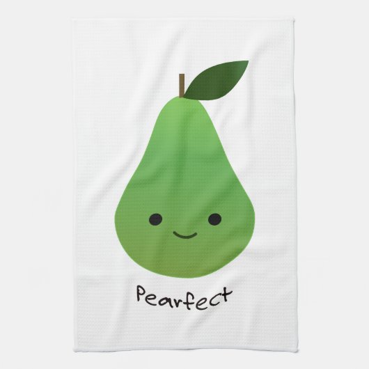 Pearfect Niedlich Kawaii Pear Geschirrtuch (Vertikal)