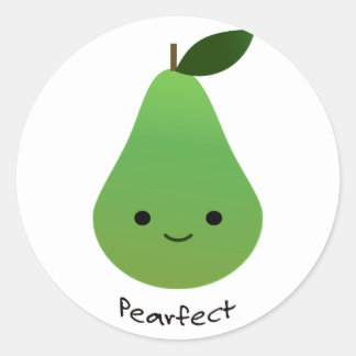 Pearfect Niedlich Kawaii Pear Runder Aufkleber