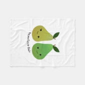 Pearfect Pear Kawaii Birnen Fleecedecke (Vorderseite (Horizontal))