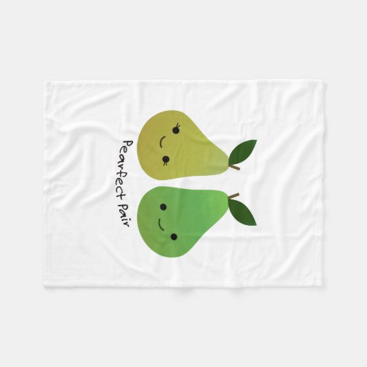 Pearfect Pear Kawaii Birnen Fleecedecke (Vorderseite (Horizontal))