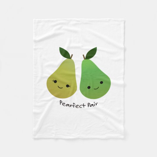 Pearfect Pear Kawaii Birnen Fleecedecke (Vorderseite)