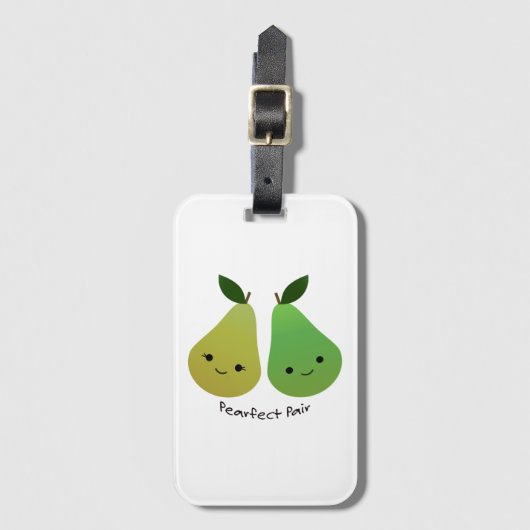 Pearfect Pear Kawaii Birnen Gepäckanhänger (Vorderseite Vertikal)