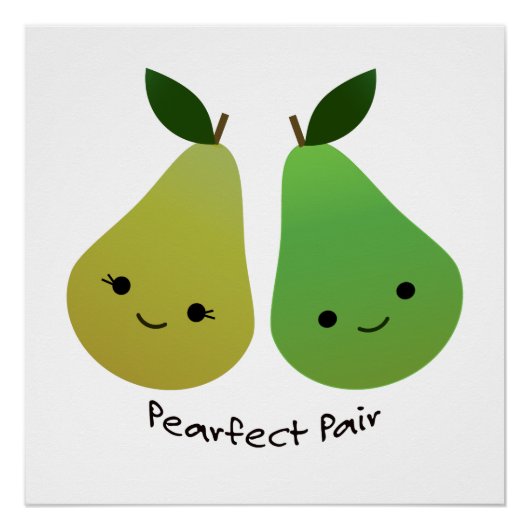 Pearfect Pear Kawaii Birnen Poster (Vorderseite)