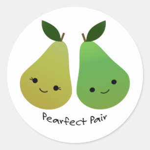 Pearfect Pear Kawaii Birnen Runder Aufkleber