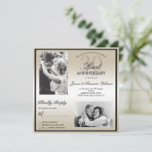 Pearl 30. Hochzeitstag Doppeltes Foto Einladung (Stehend Vorderseite)