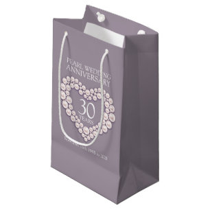 Pearl 30. Hochzeitstag graues Foto Tasche Kleine Geschenktüte