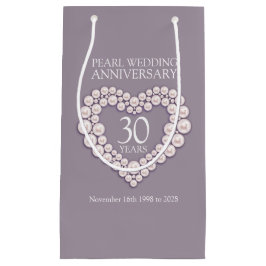 Pearl 30. Hochzeitstag graues Foto Tasche Kleine Geschenktüte
