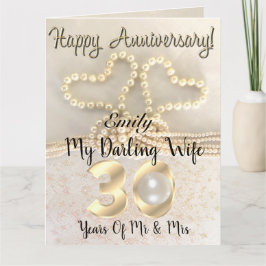 Pearl 30 th Wedding Jubiläumskarte für Ehefrau Karte