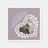 Pearl 30. Wedding Jubiläumsherz Foto Servietten (Vorderseite)