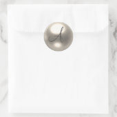 Pearl A monogram Hochzeit Siegel Runder Aufkleber (Tasche)