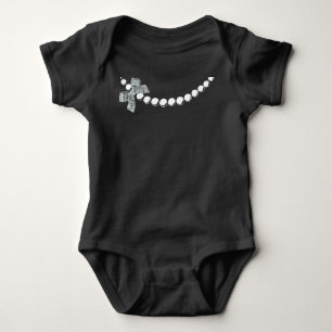 Pearl and Bow Baby Jersey Bodysuit Strampler